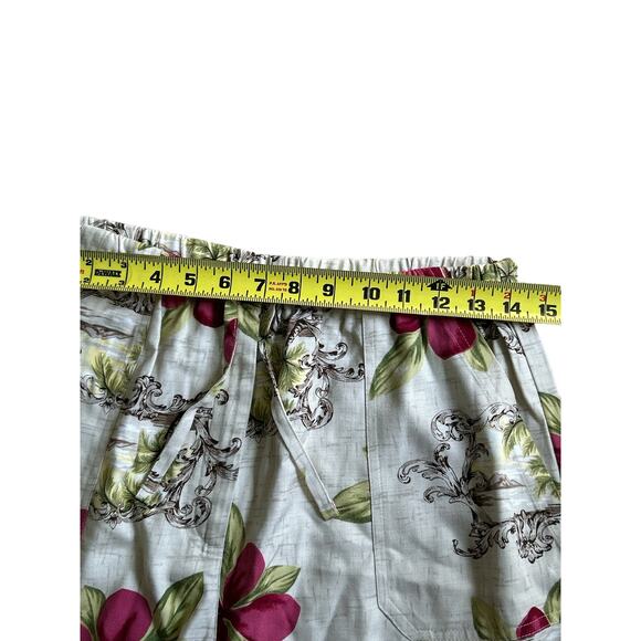 Marsh Landing 100% Rayon Ladies Floral Pants - Size M Medium - Super Cute - Picture 2 of 6